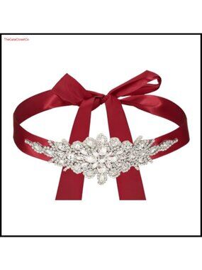 Rhinestone Crystal Bridal Belt Satin Ribbon Wedding Dress Sash